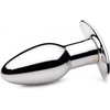 XR Brands Chrome Blast Small Metal Plug Rechargeable Vibrating Remote