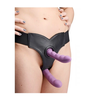 Xr Brands Crave Double Penetration Imitation Leather Harness, Adjustable, Juodas