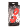 XR Brands Furry Adjustable Raudona Restraint Handcuffs with Keys 4.5-7in