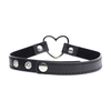 Xr Brands Dark Heart Chrome Heart Juodas Vegan Leather Adjustable Choker