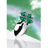 XR Brands Lucky Clover Gem Metal Intimate Plug Small Sidabrinis