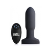 XR Brands Inflatable Silicone Plug with Remote Control, Juodas, Medium