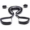 XR Brands Padded Thigh Strap &amp; Adjustable Wrist Cuffs Set, Juodas