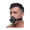 XR Brands Pie Hole Silicone Open Mouth Gag with Removable Plug Juodas
