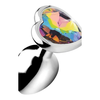 Xr Brands Rainbow Prism Heart Gem Aliuminio Plug Small - Nickel-Free, Multicolor