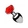 Xr Brands Raudona Rose Intimate Plug Medium - Aluminum, Decorative Floral Base