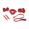 XR Brands Vegan Leather Restraints Set Raudona Adjustable Buckles