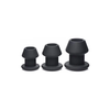 XR Brands Gape-Grommets Silicone Hollow Dilator Set 3 Sizes Juodas