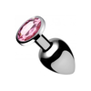 Xr Brands Rožinė Booty Sparks Rožinė Gem Aluminum Plug Small - Heart-Shaped Jewel Base