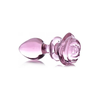 Rožinė XR Brands Rožinė Rose Glass Intimate Plug Large - Artistic Borosilicate