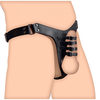 Xr Brands Master Series Male Chastity Harness Adjustable Juodas Leather Metal Ring