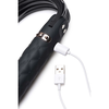 XR Brands Vibra-Lasher Silicone Vibrating Flogger Juodas 3 Modes
