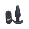 Xr Brands BANG Remote-Controlled Silicone Plug - 21-Mode Atsparus vandeniui, Juodas