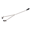 XR Brands Titty Taunter Adjustable Nipple Clamps with Weighted Bead, Juodas