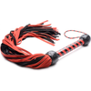 XR Brands Suede Flogger Raudona &amp; Juodas Braided Handle 53 cm