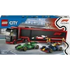 LEGO® City F1® sunkvežimis su RB20 ir AMR24 F1® automobiliais (60445)