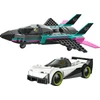 „LEGO® City“ Reaktyvinis lėktuvas prieš automobilį, automobilių ir lėktuvo žaidimo rinkinys, 60489