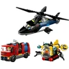 LEGO® City Sraigtasparnio, ugniagesių automobilio ir povandeninio laivo rinkinys (60462)