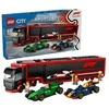 LEGO® City F1® sunkvežimis su RB20 ir AMR24 F1® automobiliais (60445)