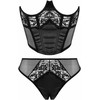 Ayisigi Cottelli Collection Half Corset &amp; Tiara Thong Juodas Lace S