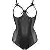 Ayisigi Mistique Wetlook Bodysuit with Mesh Panels and Satin Lacing by Mistique, S/M