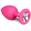 Pink Rožinė EasyToys Diamond Plug Small Rožinė - Silicone Intimate Priedas with Jewel Base
