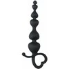 Easytoys Heart Handle Juodas Silicone Training Beads 19 cm