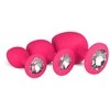 Rožinė EasyToys Silicone Jewel Plug Set Rožinė - 3 Sizes, Decorative Base