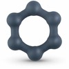 Boners Hexagon Silicone Ring with Integrated Steel Elements, Juodas