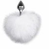 Easytoys Fetish Collection EasyToys Aliuminio Plug with Baltas Fluffy Bunny Tail - Medium Size