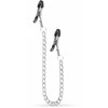 EasyToys Adjustable Metal Nipple Clamps with Chain - Sidabrinis Finish