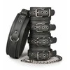 EasyToys Bondage Set - Adjustable Faux Leather Collar &amp; Cuffs Kit