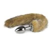 EasyToys Aliuminio Plug with Faux Fox Tail - Sidabrinis &amp; Pilkas, Medium