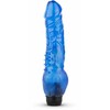 Blue Mėlyna Jelly Infinity Vibrator Mėlyna - Flexible Silicone Model with Veined Texture