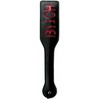 Easytoys Ouch! Juodas Leather Paddle with Raudona Lettering - Ergonomic Handle