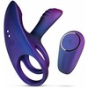 Blue Mėlyna Hueman Vibrating Silicone Ring with Remote Control - 10 Modes, Mėlyna