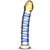 Blue Mėlyna EasyToys Glass Intimate Device No. 1 Transparent-Mėlyna Curved Design