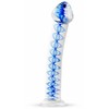 Blue Mėlyna Glas Glass Intimate Model No. 4 - Transparent with Mėlyna Spiral, Flat Base