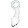 Glas No. 13 Curved Glass Plug with Pull Ring - Transparent, Medium Size