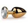 Rimba Aliuminio Plug with Large Crystal - Tapered Design, Sidabrinis