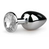 Diogol Metal Plug Sidabrinis with Clear Crystal S - Compact Aliuminio Model