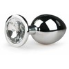 Rimba Metal Plug Sidabrinis M with Clear Crystal Accent, Aliuminio, Medium
