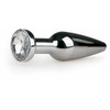 Sinner Gear Metal Plug Sidabrinis Large with Clear Crystal Accent