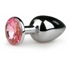Diogol Aliuminio Intimate Plug Sidabrinis/Rožinė S - Crystal Accent, Small Size
