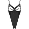 Celine Bodysuit Juodas by Noir Handmade - Imitation Leather, Adjustable Straps