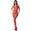Passion Woman Bodystockings PASSION BS100 Bodystocking Raudona One Size - Elegant Mesh Design