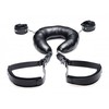 XR Brands Padded Thigh Strap &amp; Adjustable Wrist Cuffs Set, Juodas