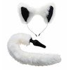 XR Brands Baltas Fox Tail &amp; Ears Costume Set - Soft Faux Fur, Silicone Plug