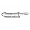 Glas Battle Rammer Borosilicate Glass Intimate Thruster, Ribbed Handle, Clear