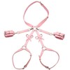 Xr Brands Rožinė nsnovelties Bondage Harness M/L Rožinė - Adjustable Faux Leather with Bows